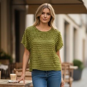 Antthony Lime Green Ruffled Blouse